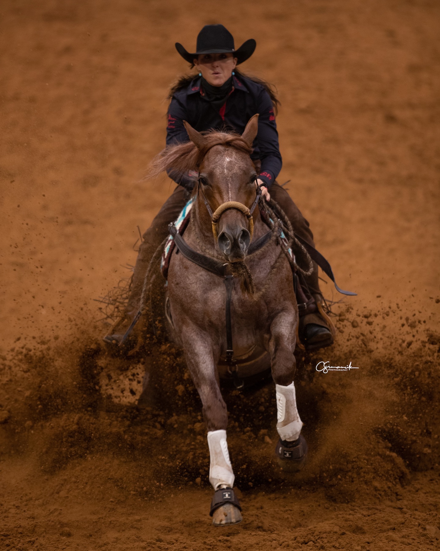 Hazardouz Material charging head-on through deep dirt with Erin Taormino